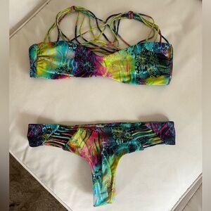 Luli Fama Miami Mystique Multicross Bikini Top & Strappy Thong Bikini Bottom